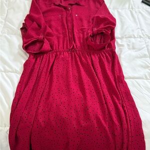 Fuchsia Pink Black Speckled Mini Dress or tunic blouse